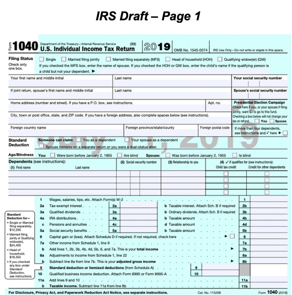 IRS Draft 1 - Form 1040